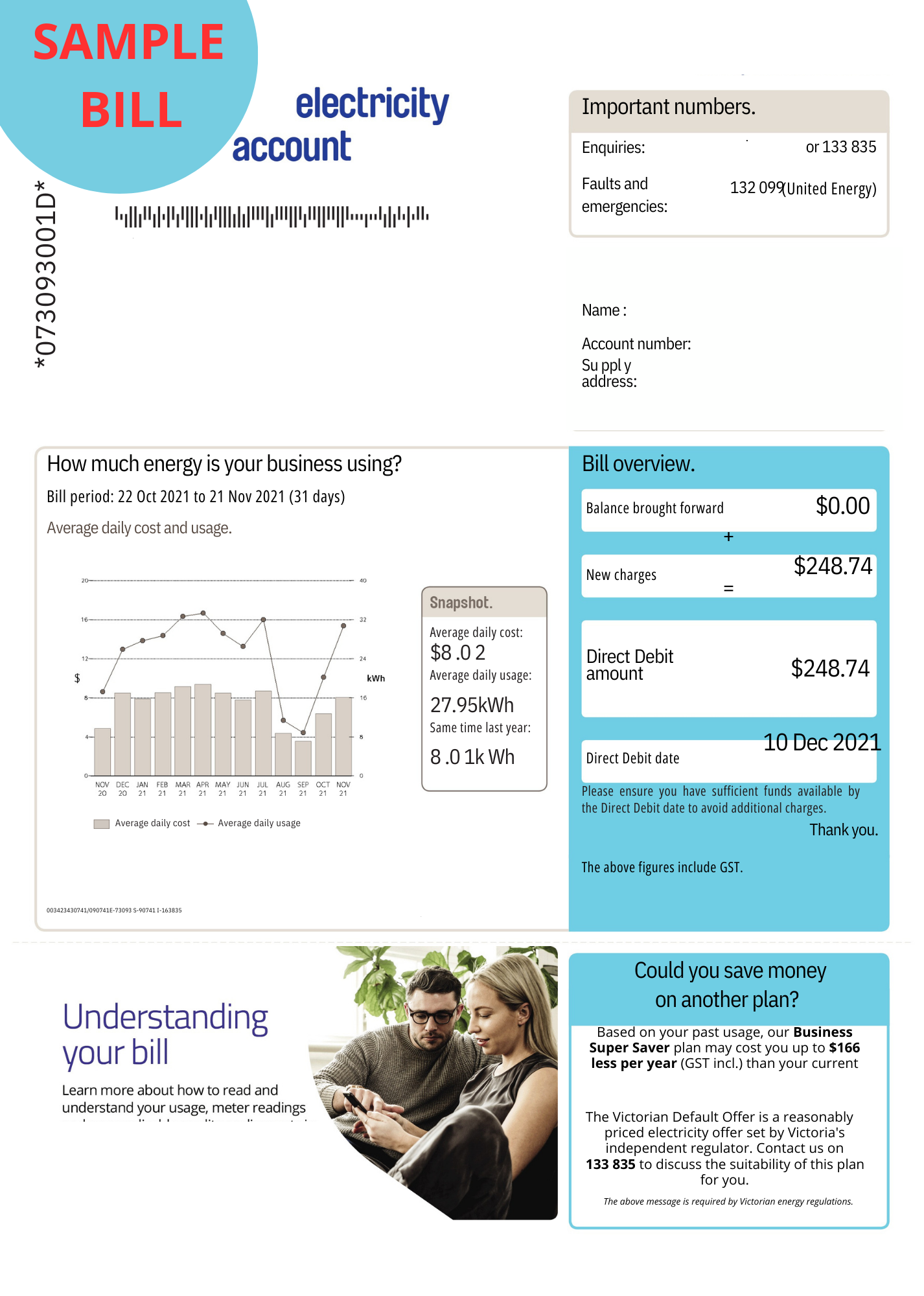 Billing bundled electricity sample